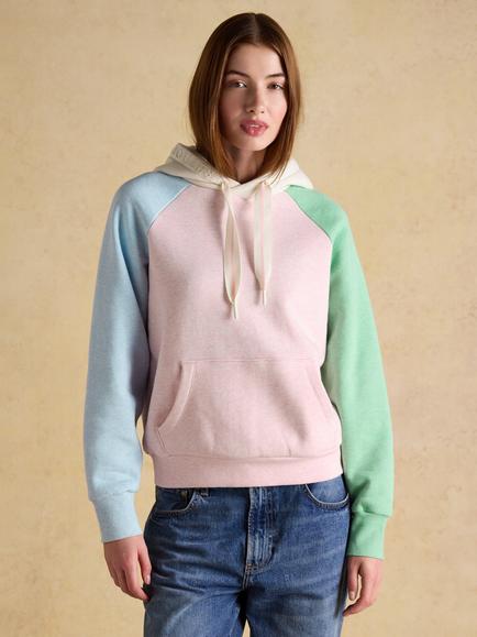 Joules Milbourne Hotchpotch Colour Block Hoodie, Multi, Multi