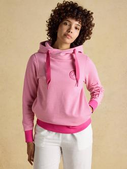 Joules Rushton Cowl Neck Stripe Hoodie, Pink, Pink