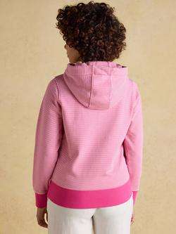 Joules Rushton Cowl Neck Stripe Hoodie, Pink - view 2, Pink