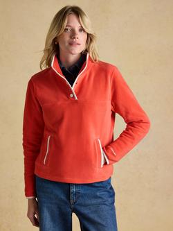 Joules Lulworth Funnel Neck Fleece, Red, Red