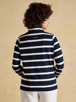Joules Saunton Funnel Neck Sweatshirt, Navy/White - view 2, Navy/White