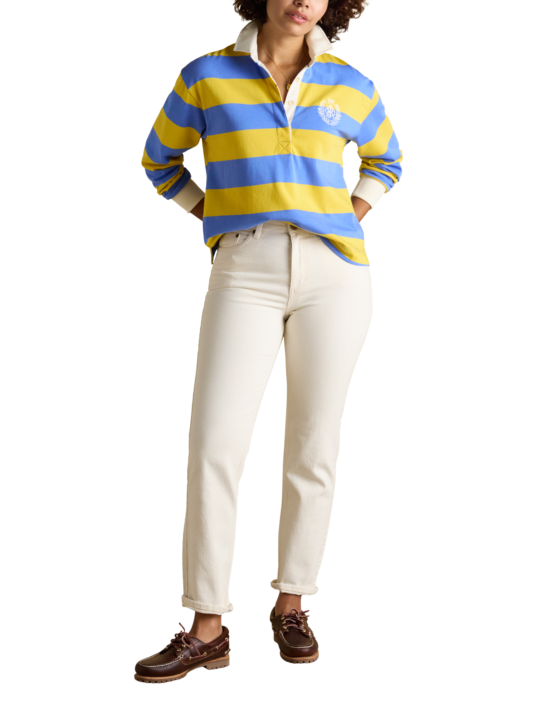 Product image 3 of 6, which shows Joules Slim Fit Jeans, Cream, 6