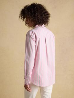 Joules Boyfriend Fit Oxford Stripe Shirt - view 2, Pink