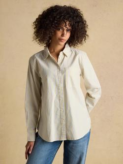 Joules Boyfriend Fit Oxford Stripe Shirt, Yellow