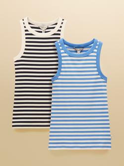 Joules Stripe Ribbed Vest Tops, Pack of 2, Multi, Multi