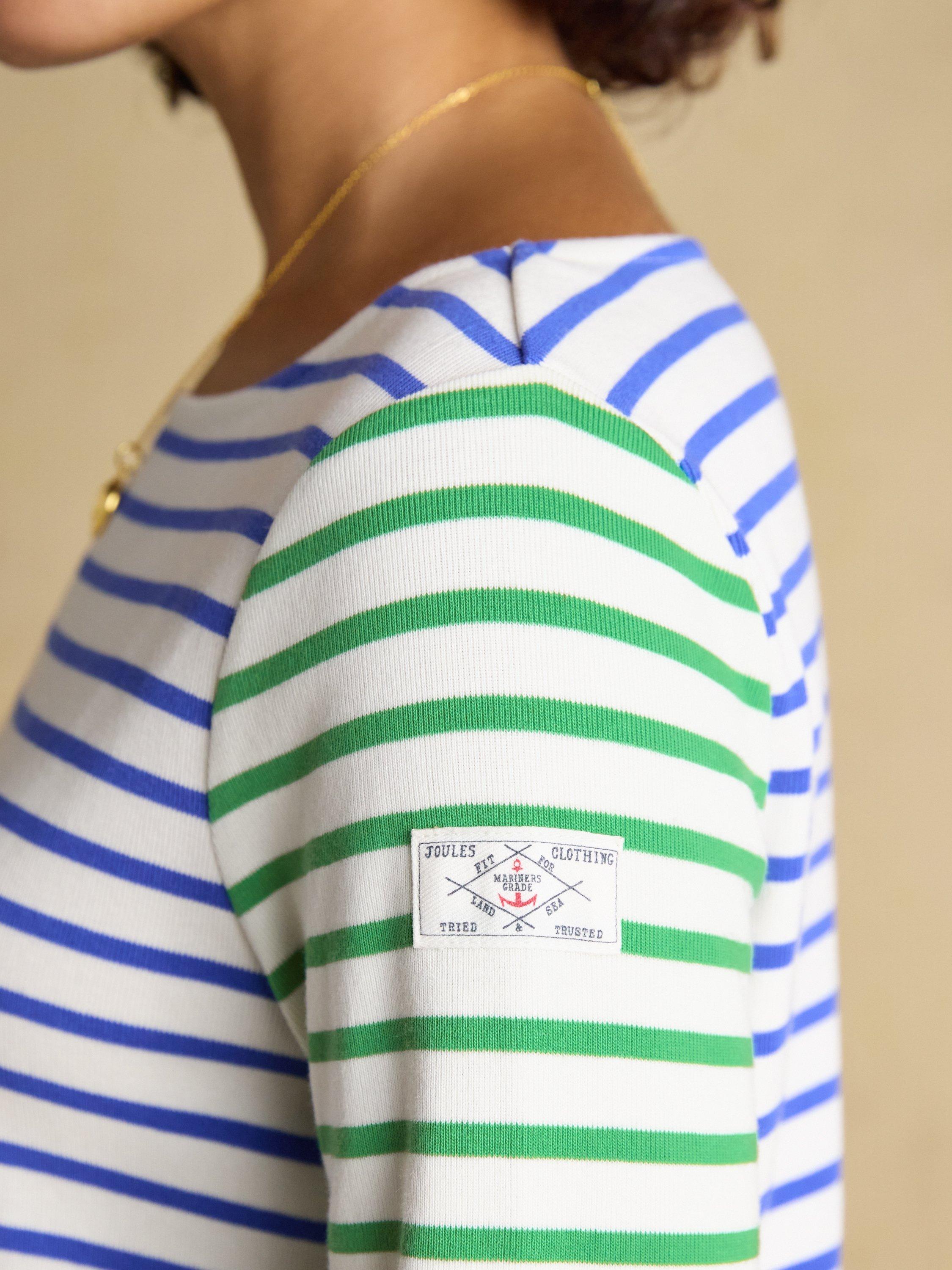 Product image 5 of 8, which shows Joules Harbour Breton Stripe Cotton Top, Multi, 6
