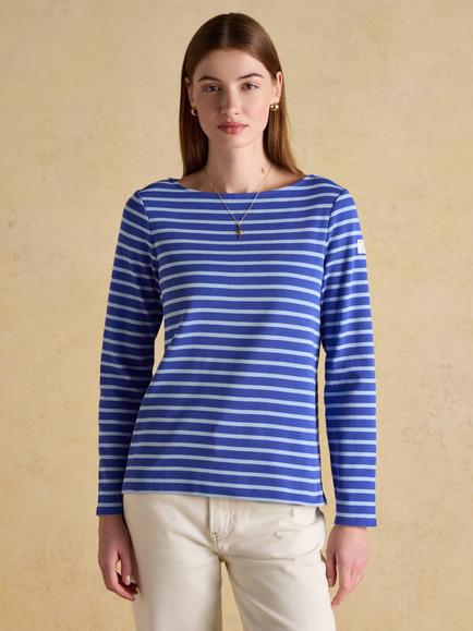 Joules Harbour Breton Stripe Cotton Top, Blue, Blue
