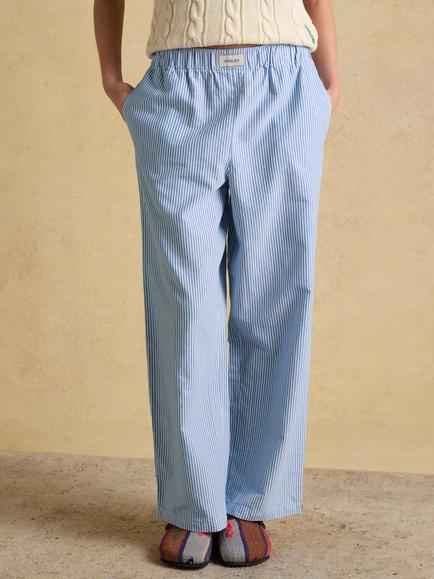 Joules Hallie Stripe Trousers, Blue, Blue