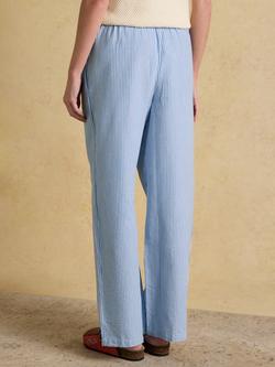 Joules Hallie Stripe Trousers, Blue - view 2, Blue