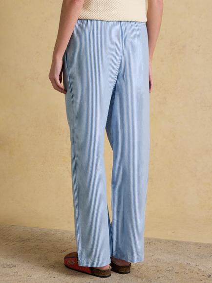 Joules Hallie Stripe Trousers, Blue - view 2, Blue