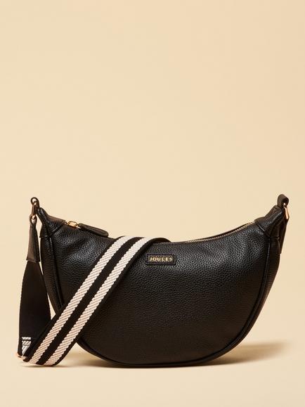 Joules Half Moon Cross Body Bag, Black, Black