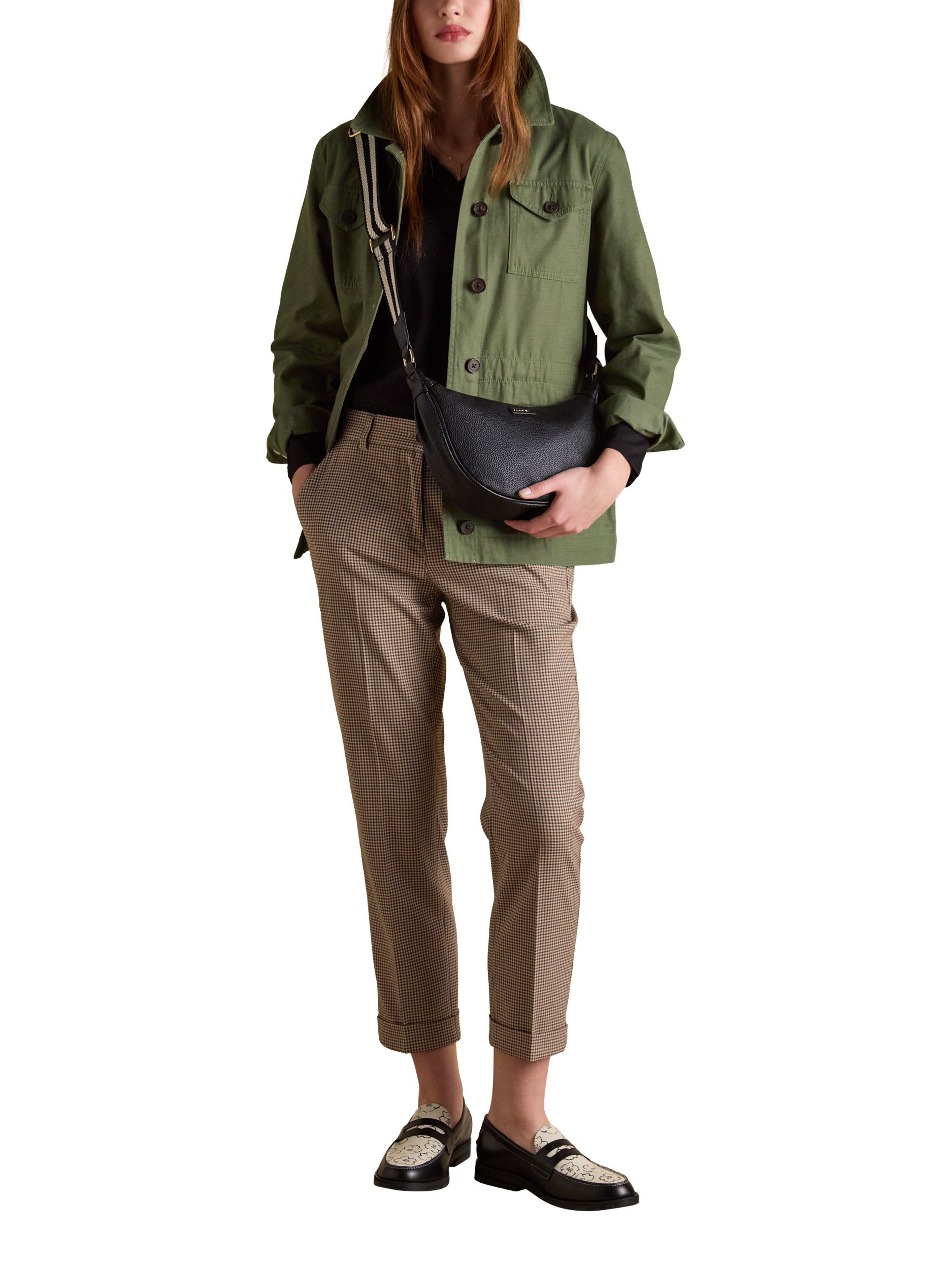 Product image 3 of 7, which shows Joules Half Moon Cross Body Bag, Black