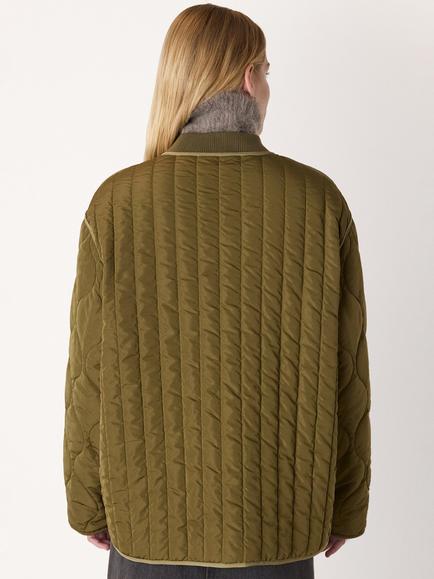 Whistles Reversible Quilted Jacket, Khaki - view 2, Khaki