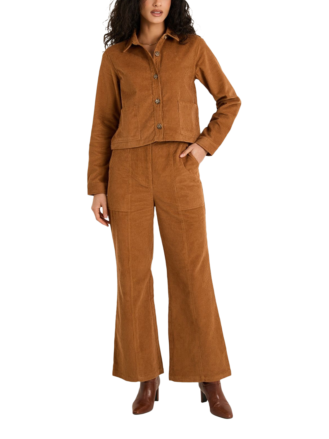 Product image 1 of 3, which shows Raishma Seraphina Corduroy Jacket, Brown, 8