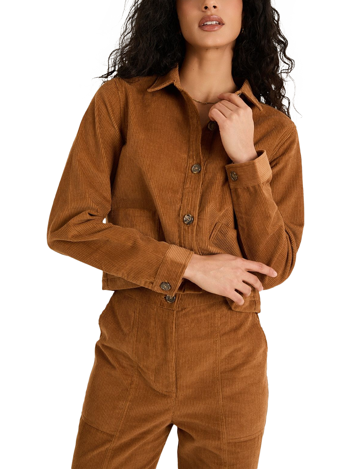 Product image 2 of 3, which shows Raishma Seraphina Corduroy Jacket, Brown, 8