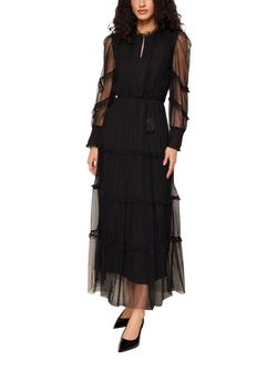 Raishma Anastasia Mesh Tiered Dress, Black