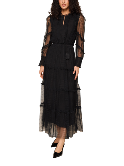 Raishma Anastasia Mesh Tiered Dress, Black