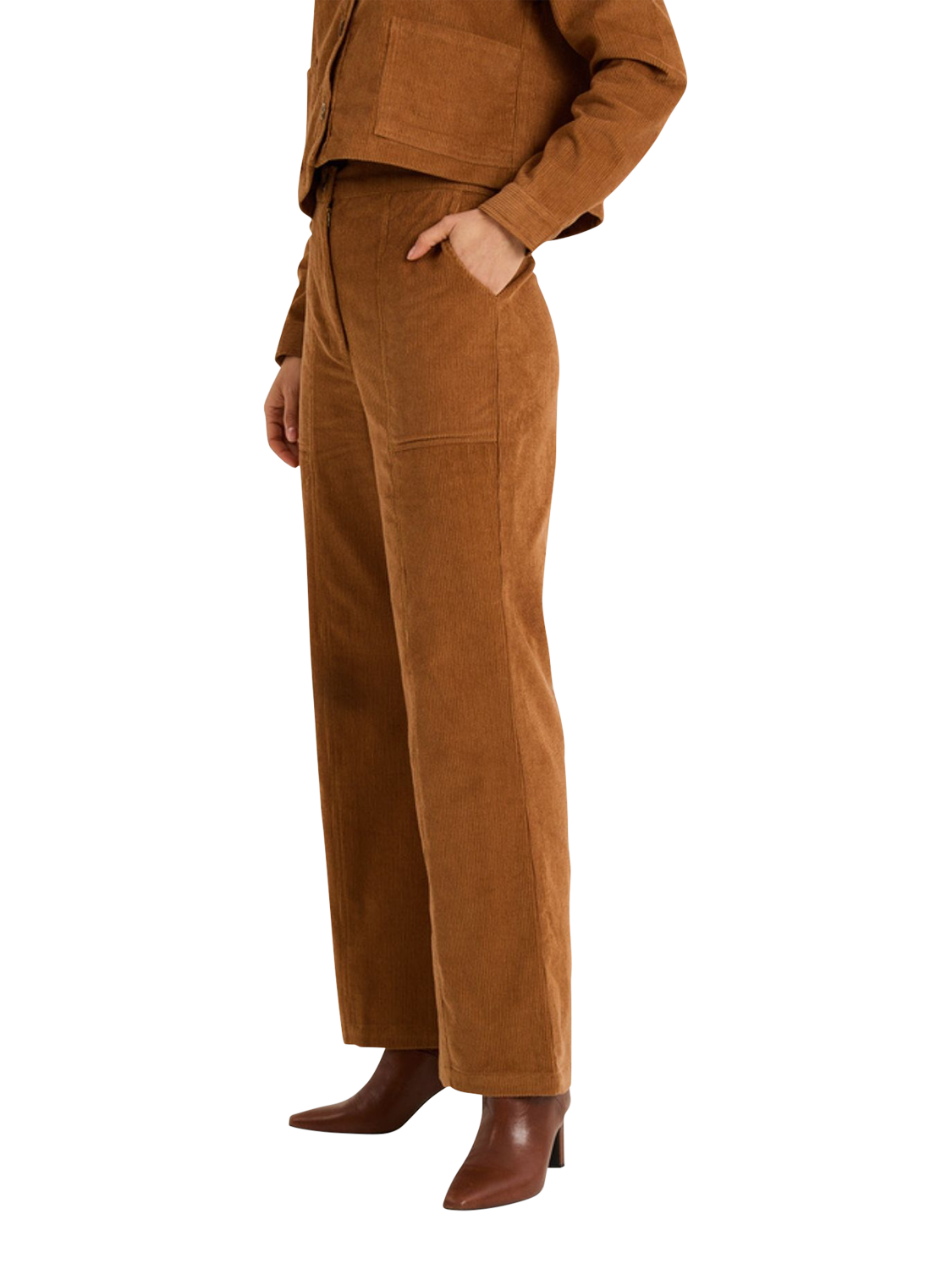 Product image 2 of 3, which shows Raishma Seraphina Corduroy Trousers, Brown, 8