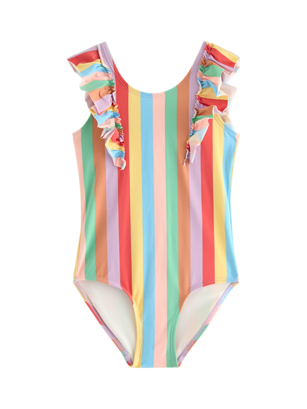 Lindex Kids' Stripe Swim Suit, Light Blue, Light Blue