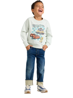 Lindex Kids' Cotton Hot Wheels Sweatshirt, Light Aqua - view 2, Light Aqua