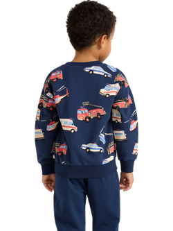 Lindex Kids' Cotton Rich Printed Sweatshirt, Dark Blue - view 2, Dark Blue