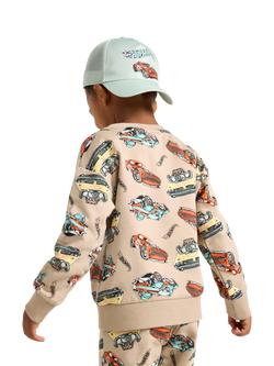 Lindex Kids' Cotton Relaxed Hot Wheels Sweatshirt, Dusty Beige - view 2, Dusty Beige
