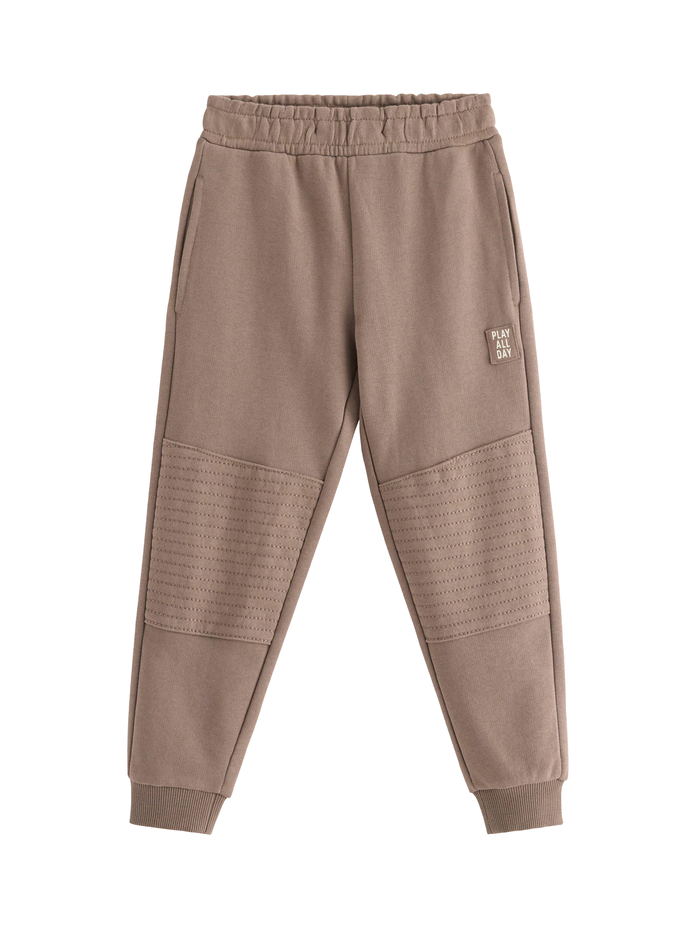 Product image 1 of 3, which shows Lindex Kids' Pure Cotton Joggers, Dark Khaki, 18-24 months