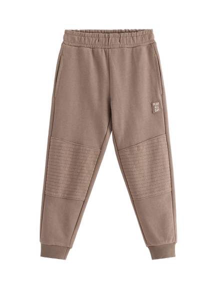 Lindex Kids' Pure Cotton Joggers, Dark Khaki