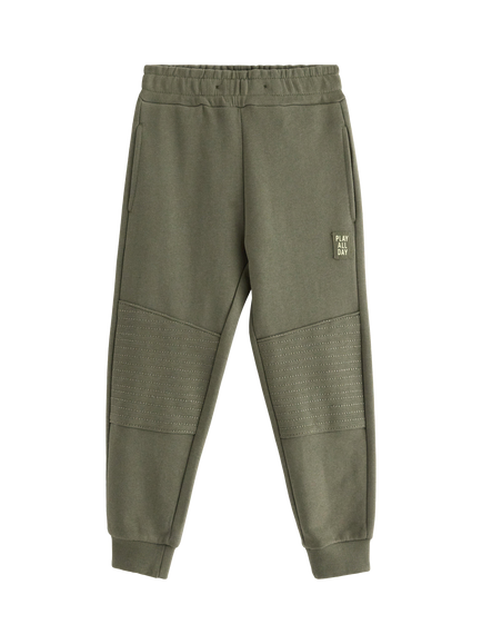 Lindex Kids' Pure Cotton Joggers, Dusty Khaki