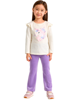 Lindex Kids' Velour Flared Leggings, Lilac, Lilac