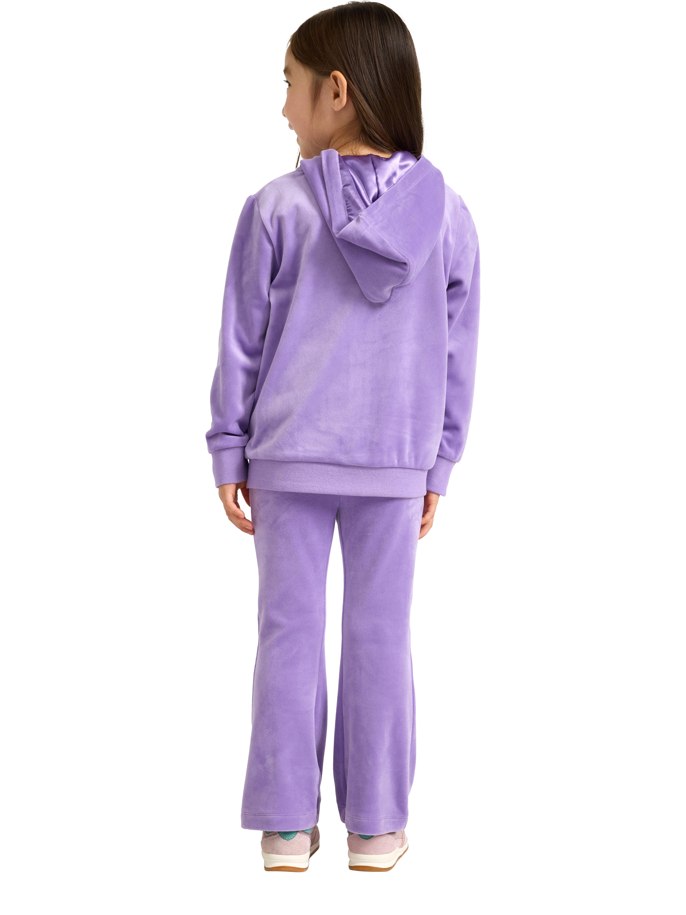 Product image 2 of 6, which shows Lindex Kids' Velour Flared Leggings, Lilac, 5-6 years