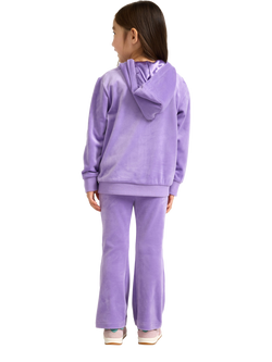 Lindex Kids' Velour Flared Leggings, Lilac - view 2, Lilac
