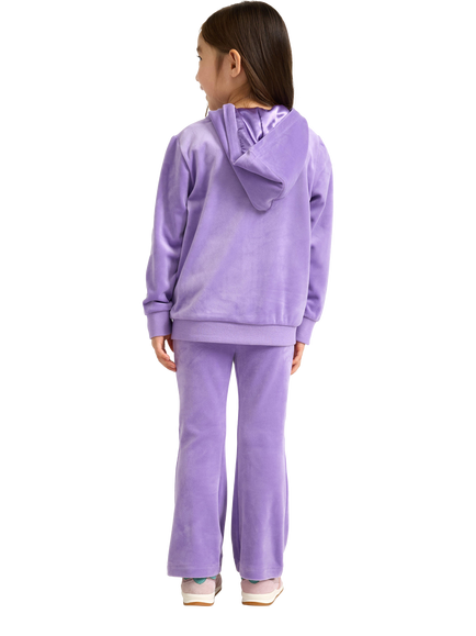 Lindex Kids' Velour Flared Leggings, Lilac - view 2, Lilac