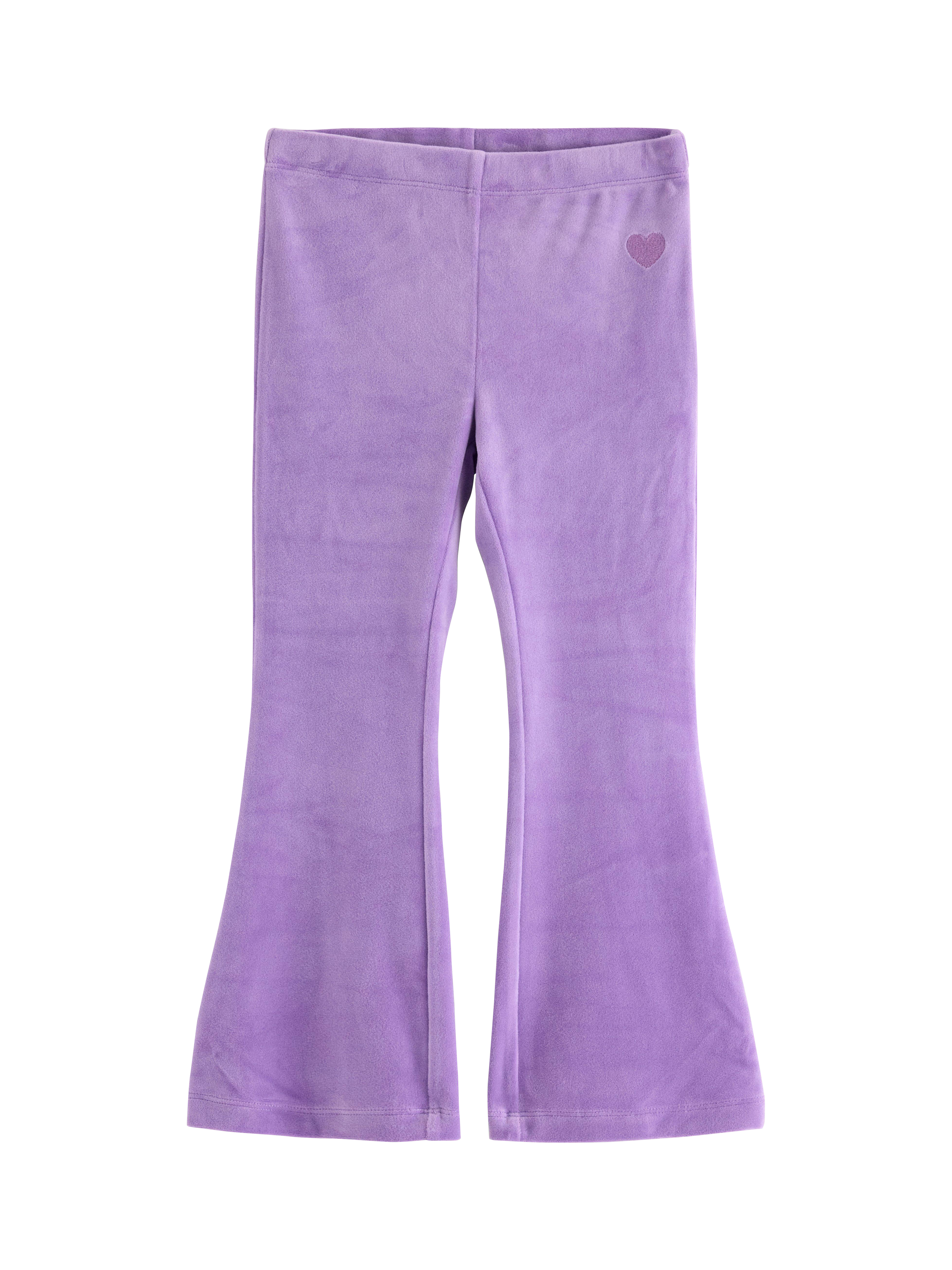 Product image 4 of 6, which shows Lindex Kids' Velour Flared Leggings, Lilac, 5-6 years