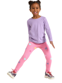 Lindex Kids' Cotton Rich Leggings, Pack of 2, Pink/Purple - view 2, Pink/Purple