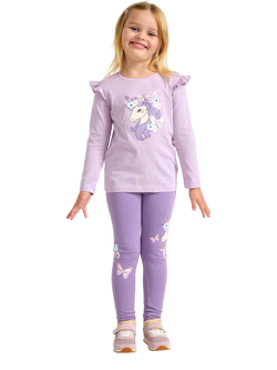 Lindex Kids' Cotton Blend Unicorn Leggings, Lilac