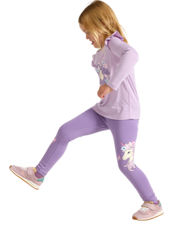 Lindex Kids' Cotton Blend Unicorn Leggings - view 2, Lilac