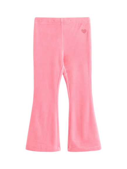 Lindex Kids' Velour Flared Leggings, Pink, Pink