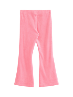 Lindex Kids' Velour Flared Leggings, Pink - view 2, Pink