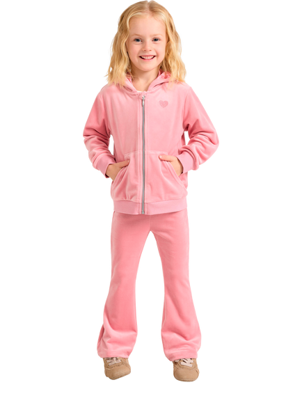 Lindex Kids' Velour Flared Leggings, Dusty Pink, Dusty Pink