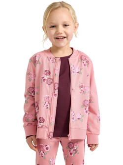 Lindex Kids' Indoor Floral Jersey Blazer, Dusty Pink, Dusty Pink