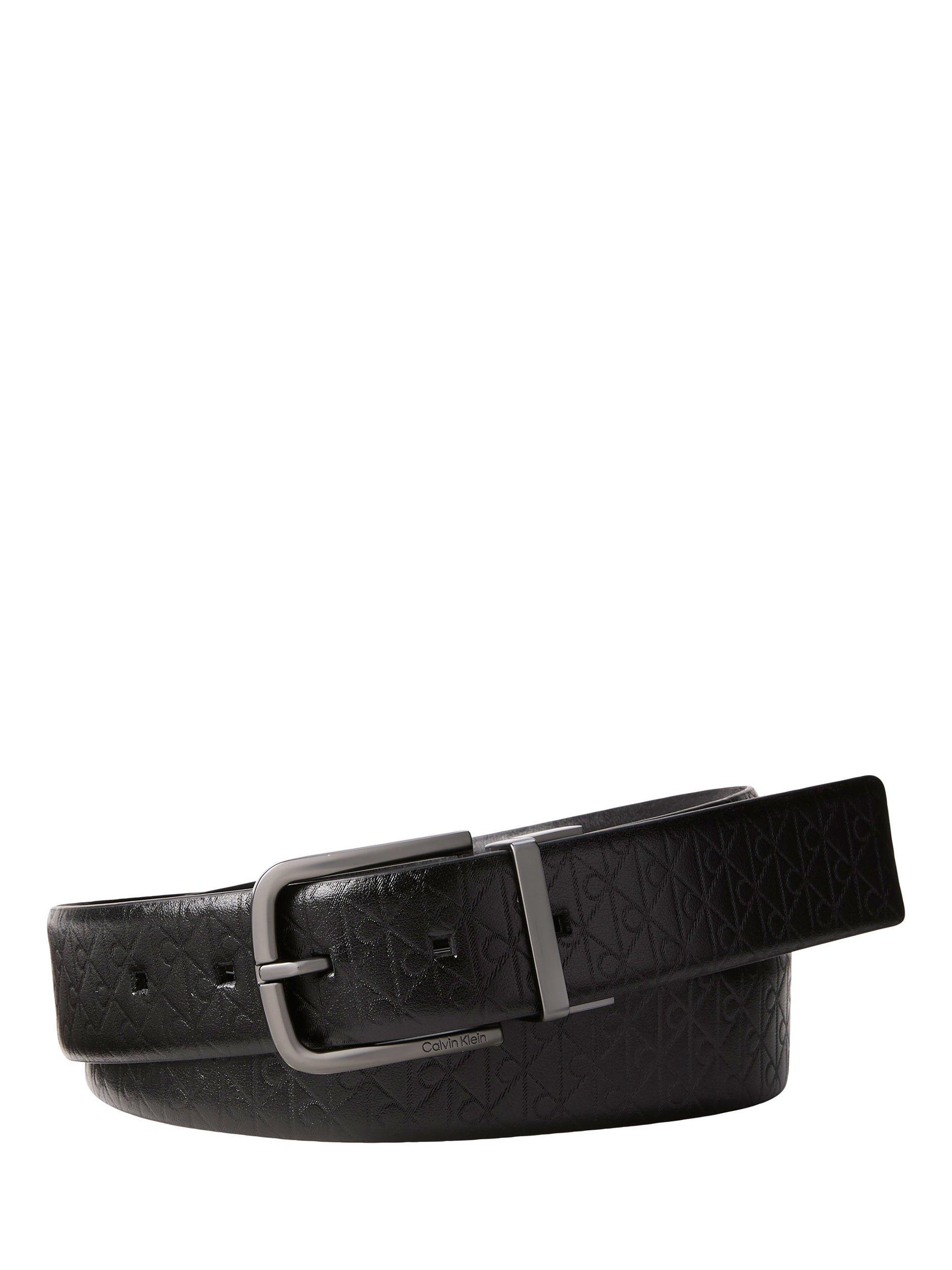 Product image 1 of 4, which shows Calvin Klein Leather Twistable Buckle Belt, Black, 32