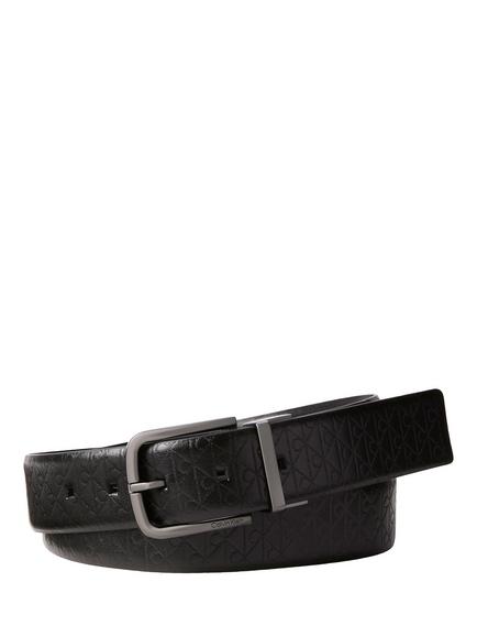 Calvin Klein Leather Twistable Buckle Belt, Black, Black