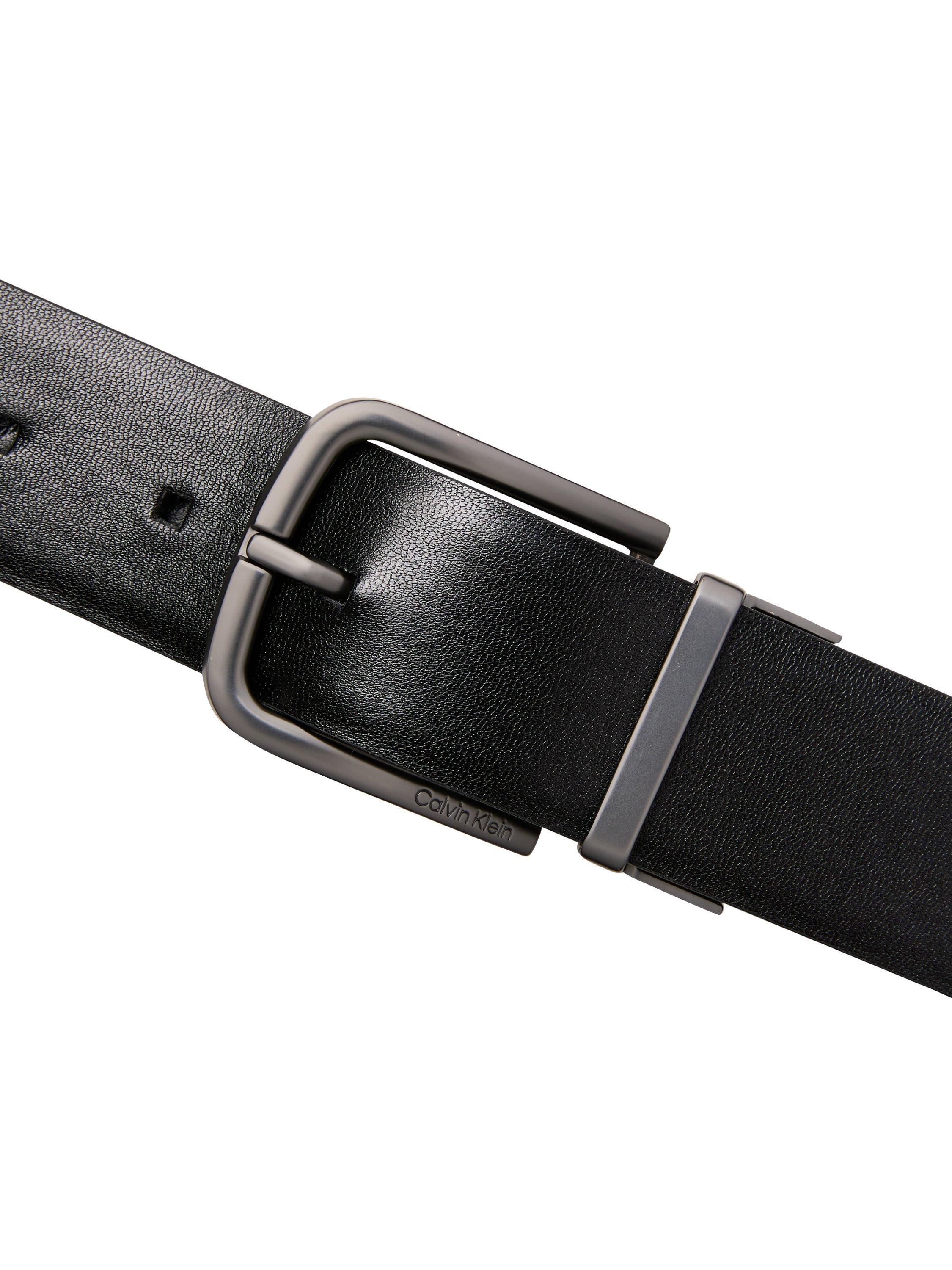 Product image 3 of 4, which shows Calvin Klein Leather Twistable Buckle Belt, Black, 32