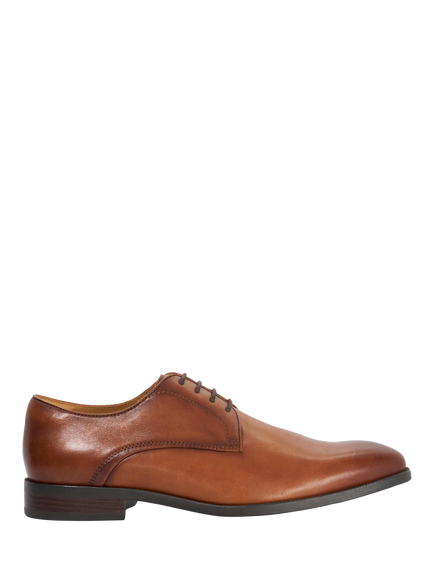 Dune London Sole Flexi Leather Gibson Shoes, Tan, Tan
