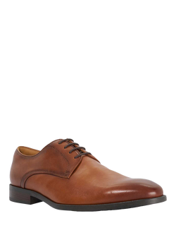 Dune London Sole Flexi Leather Gibson Shoes, Tan - view 2, Tan