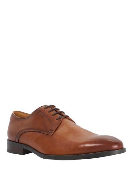 Dune London Sole Flexi Leather Gibson Shoes, Tan - view 2, Tan