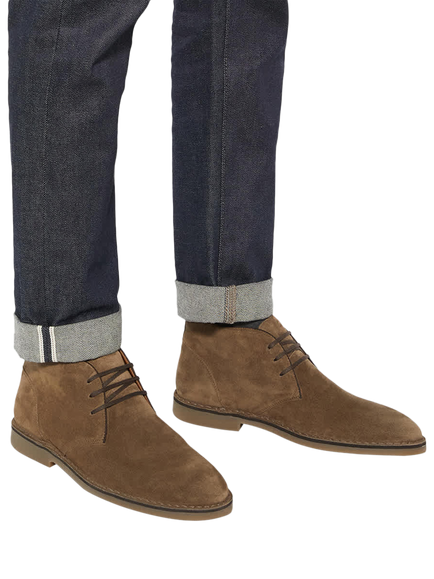 Dune London Cashed Suede Chukka Boots, Taupe - view 2, Taupe