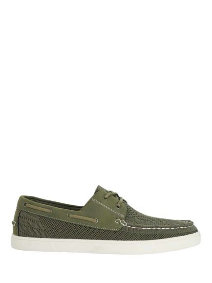 Dune London Blaizerss Knit Boat Shoes, Khaki, Khaki