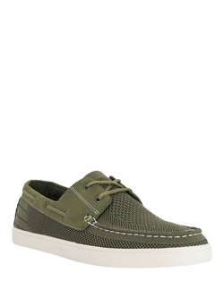 Dune London Blaizerss Knit Boat Shoes, Khaki - view 2, Khaki
